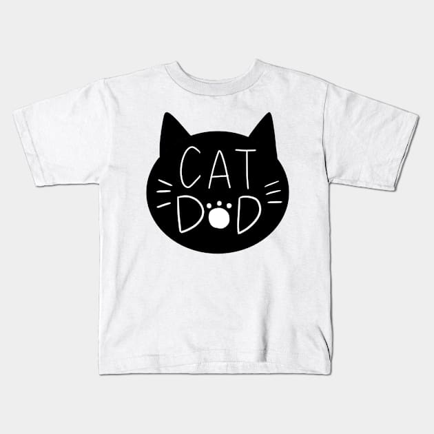 cat dad Kids T-Shirt by ithacaplus